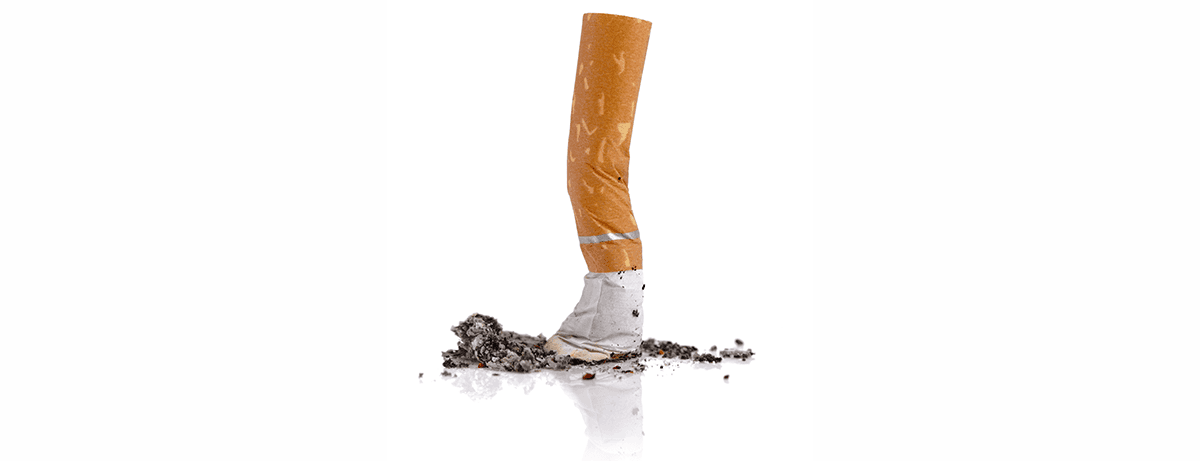 cigarette butt on a white background