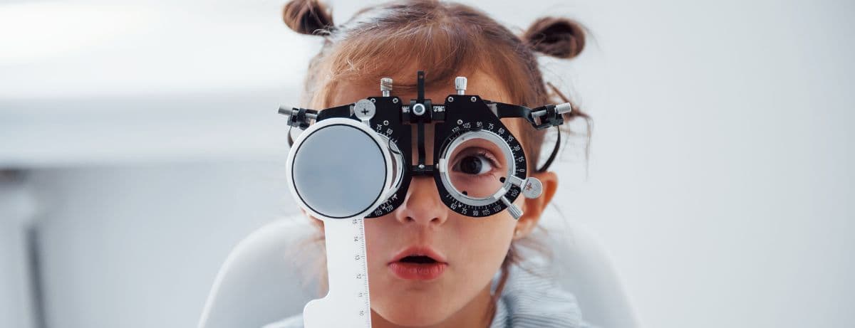 child getting eye exam