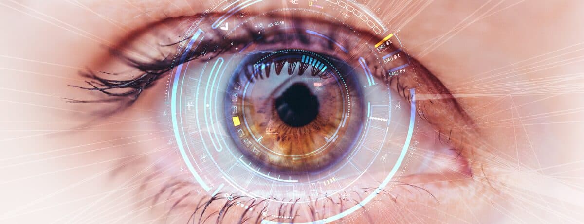 close up of brown eye
