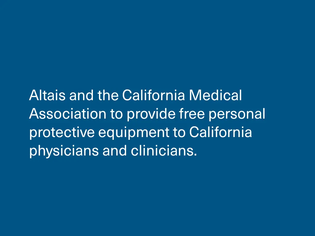 CMA partners with State of California and Altais to provide free Personal Protective Equipment to Physician Practices